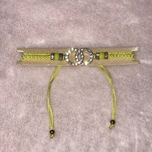 ✨✨5/$10✨✨ Lucky Yellow String Minimalist Thread Macrame Rope Bracelet w Crystal